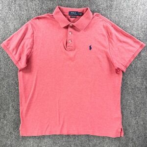 Polo Ralph Lauren Polo Shirt Men's XL Coral Pink Custom Slim Fit Cotton Pony